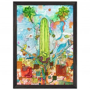 „Pedros Reise“ San Pedro Vision (A3 | Edler Holzrahmen & Naturpapier matt)